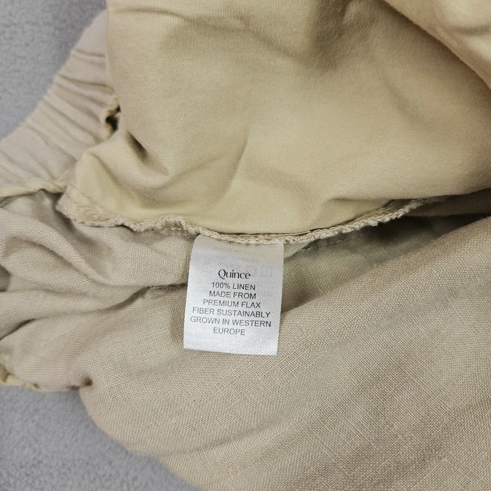 Quince 100% Linen Crop Pants Womens XL Capri European Sustainably Grown Beachy